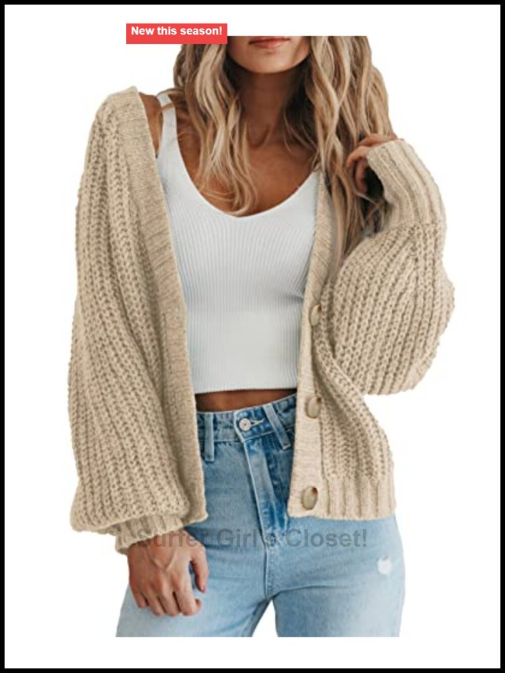 PRETTYGARDEN Women's Chunky Knit Open Front Cardigan Sweater Fall